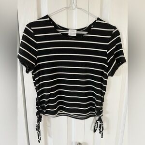 Honey Punch Cropped Striped Tshirt